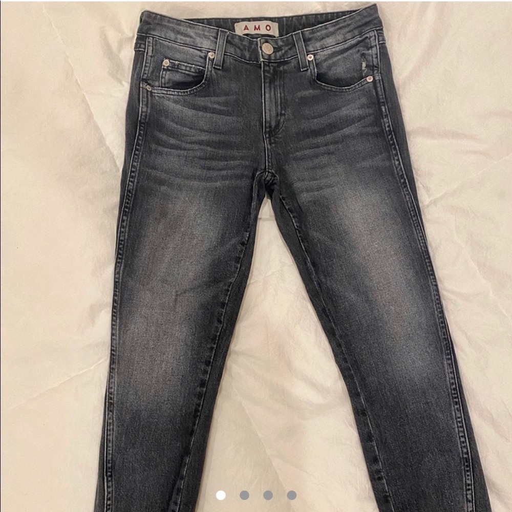 Amo “twist zip” jeans in faded black, size 27